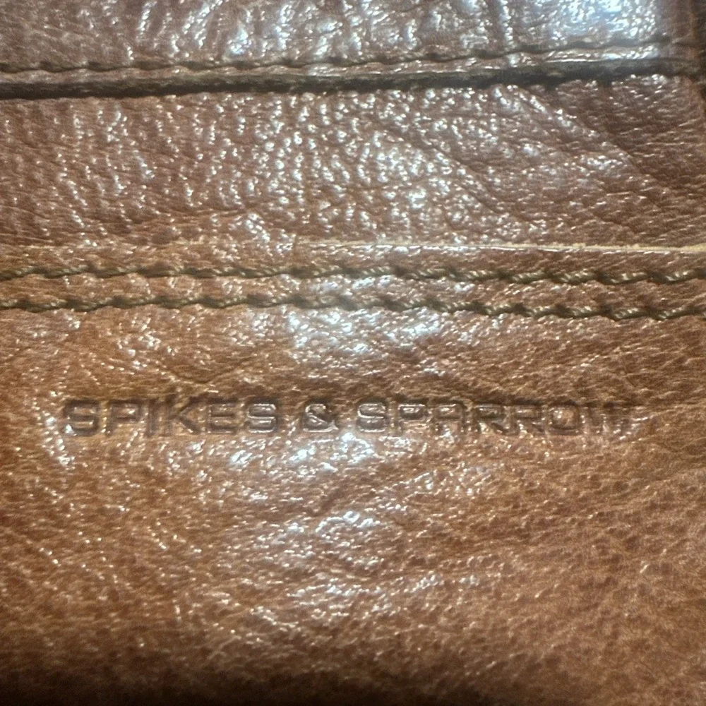 Spikes & Sparrow Brown Leather Crossbody Bag Messenger Small Cognac Distressed